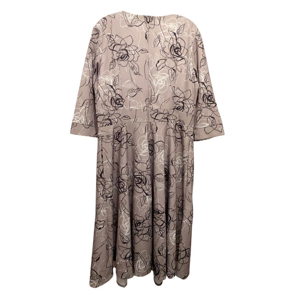 NWT Women's Floral Vintage Elegant Midi Cocktail Dress3/4 Sleeve Size XL - Picture 5 of 10